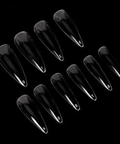 Box 100 Tip-Press On Nails Amandes #L Clear -Pack de 12 pces-