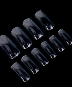 Box 100 Tip-Press On Nails Carré #S Clear -Pack de 12 pces-